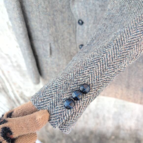 Rare Harris Tweed Handwoven 100% Pure Scottish Wool Sport Coat Gray Men's 41 - Picture 2 of 10